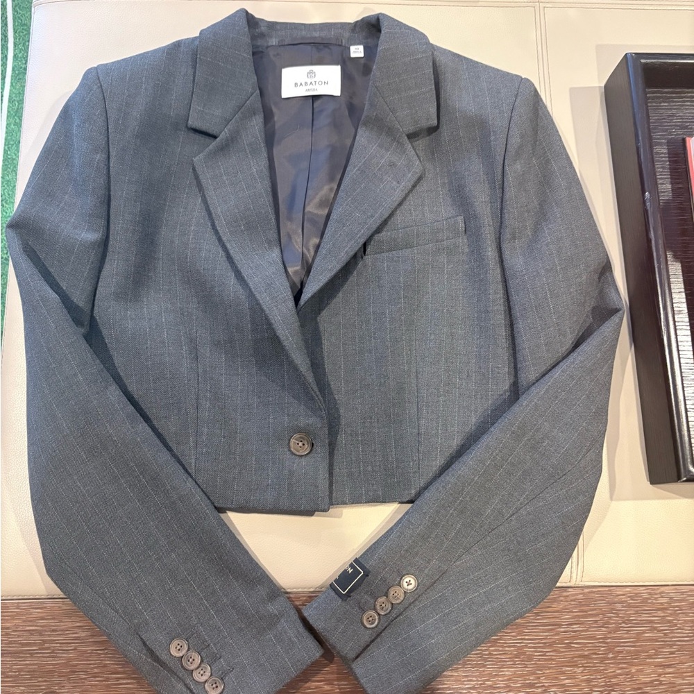 Babaton Charcoal Cropped Blazer